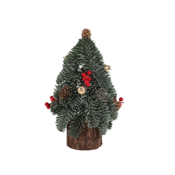Decoratiune Craciun pentru Masa, Flippy, Ornament de Decor Model Brad de Craciun de Dimensiuni Mici, pentru Birou si Interior, din Plastic 26 x 12 x 12 cm, Verde