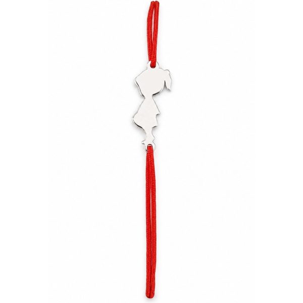 Bratara Argint 925 pentru Dama, Jolie, Model Fetita, Martisor Bratara de 1 Martie, Pandativ Argintiu cu Snur Rosu
