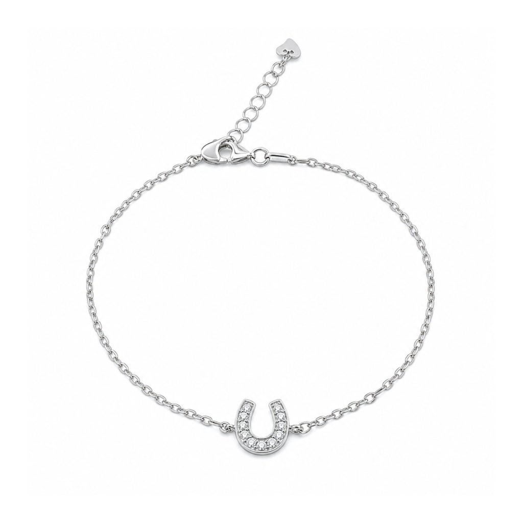 Bratara pentru Dame , Jolie Silver, din Argint 925, Model Potcoava, cu Pietre Zirconia, 1.4 g, Argintiu