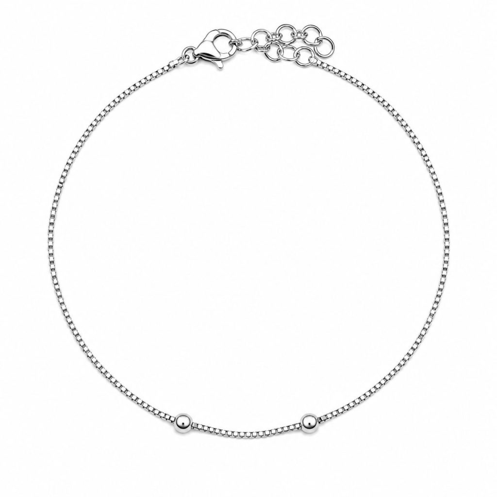 Brățară pentru Picior din Argint 925, Jolie Silver, Model Reglabil, Design Elegant și Delicat, Potrivită pentru Purtare Zilnică, Argintiu