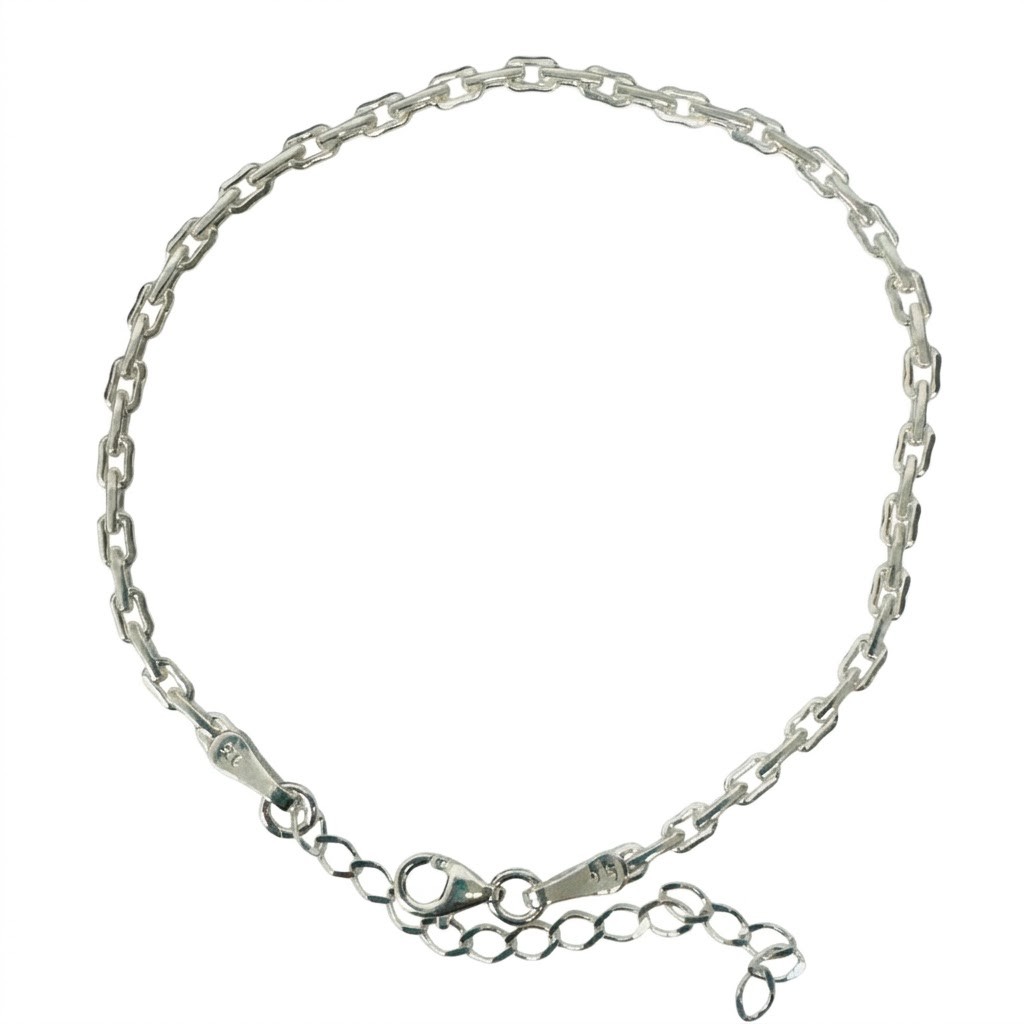 Bratara Unisex Din Argint 925, Jolie Silver, Zale Patrate, Reglabila, 3.4 g