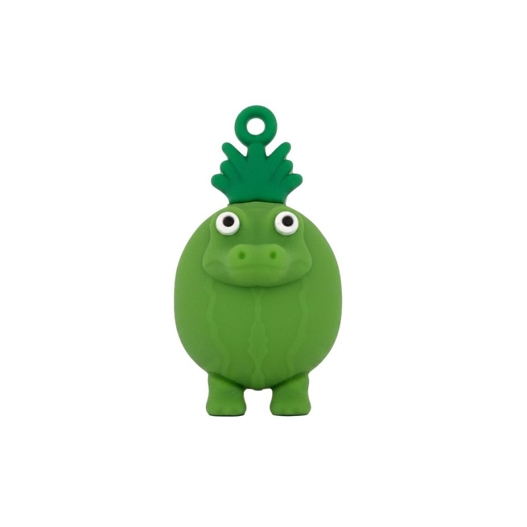 Breloc de Chei din Silicon, Flippy, Figurina Brainrot Gingobalo Gingobali, 4 cm, Verde