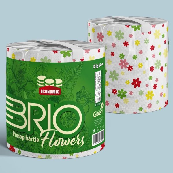 Prosop de Bucatarie, Brio, 400 g, 2 Straturi, Print Flori