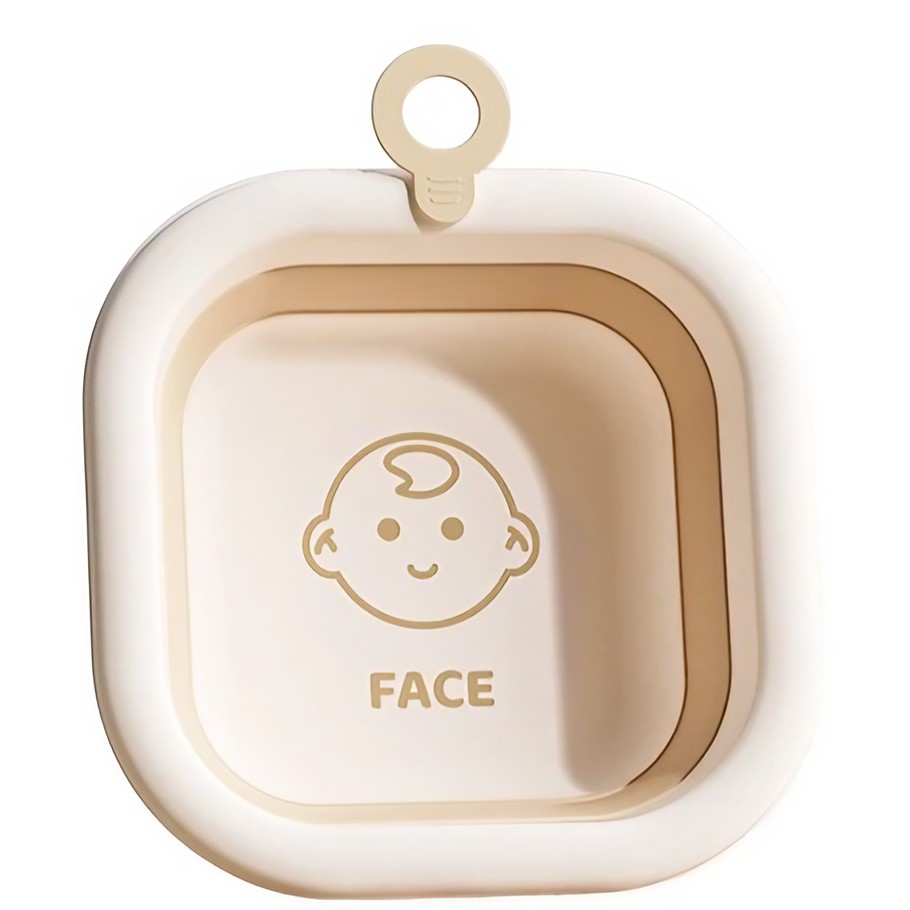 Cada Pliabila pentru Baie pentru Copii, Flippy, Cadita pentru Bebelusi, Model Patrat pentru Fata, Maro, 30x30x3.5 cm, 3.5 L