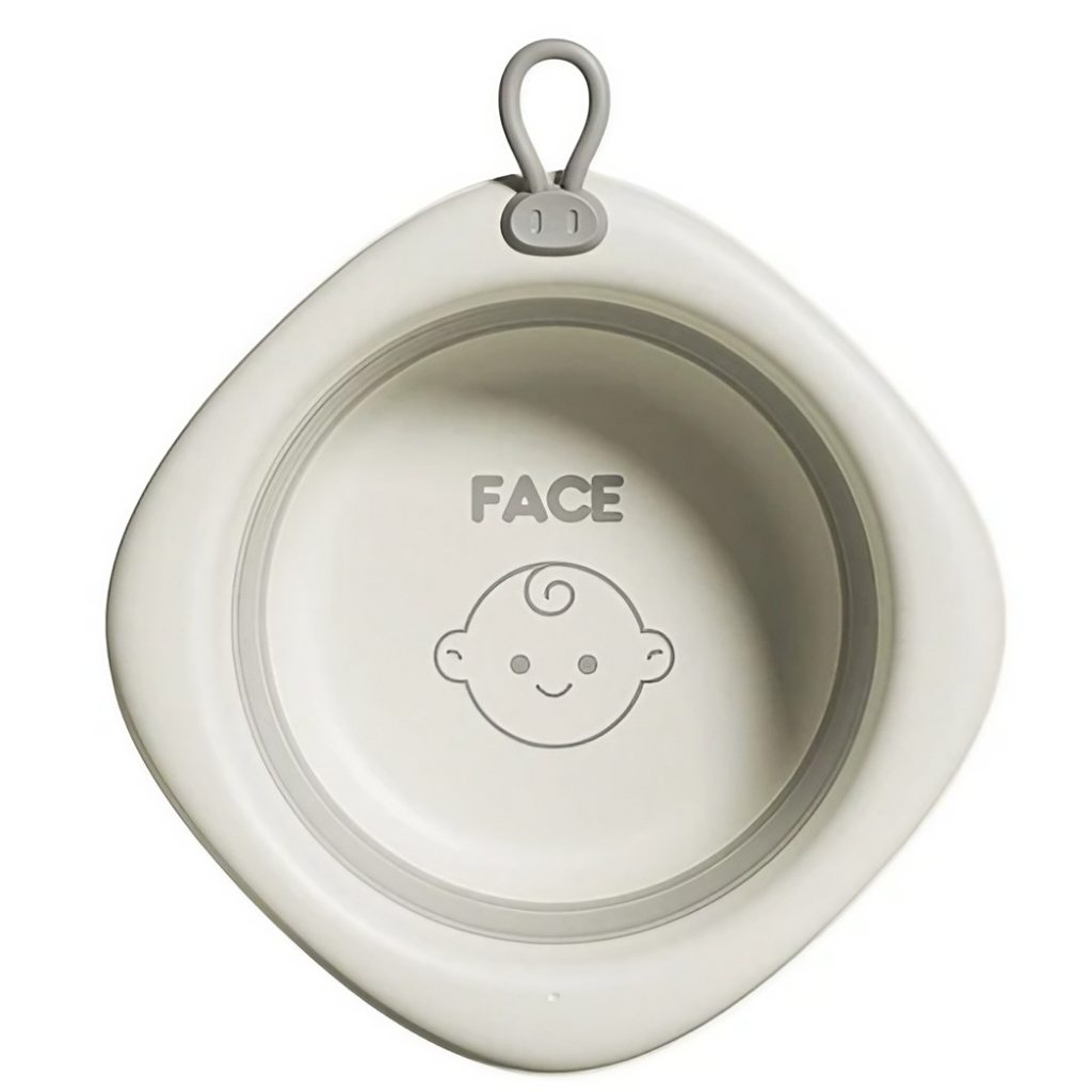 Cada Pliabila pentru Baie pentru Copii, Flippy, Cadita pentru Bebelusi, Model Romb pentru Fata, Gri, 31.5x31.5x3.5 cm, 3L