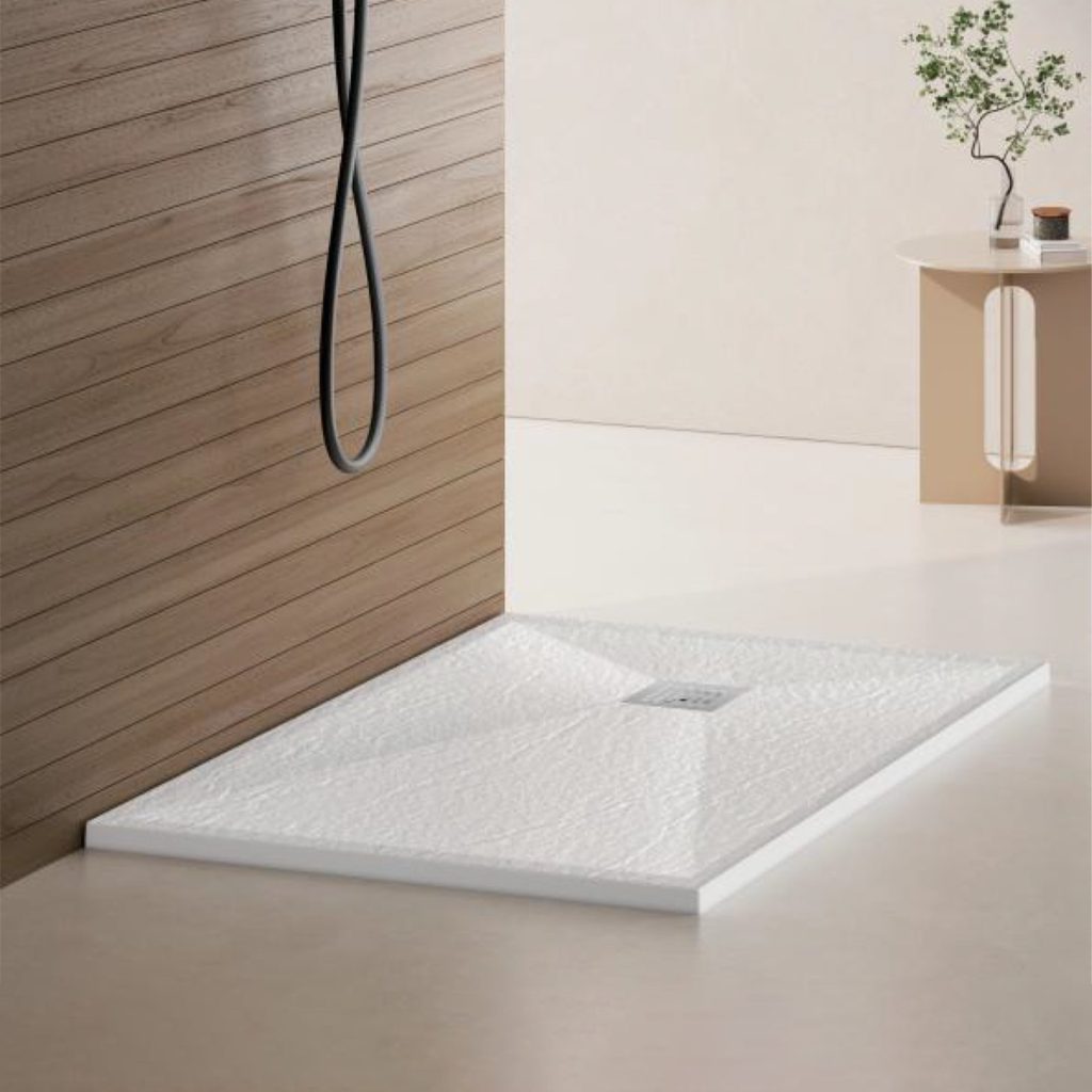Cadita de dus dreptunghiulara 80x120 cm, slim 3 cm, alb lucios