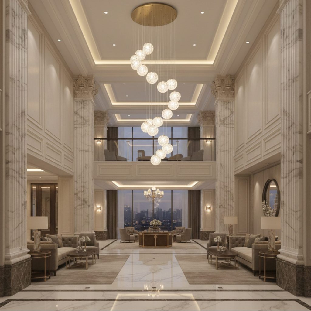 Candelabru Cristal LED MILLE, 18xG9 , Diametru 60cm x Inaltime 340cm, Cristal si Metal, Auriu