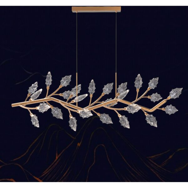 Candelabru Cristal, LED, TOCCATA Lungo, 21W, lumina Calda/Neutra/Rece, Auriu, Inaltime Reglabila