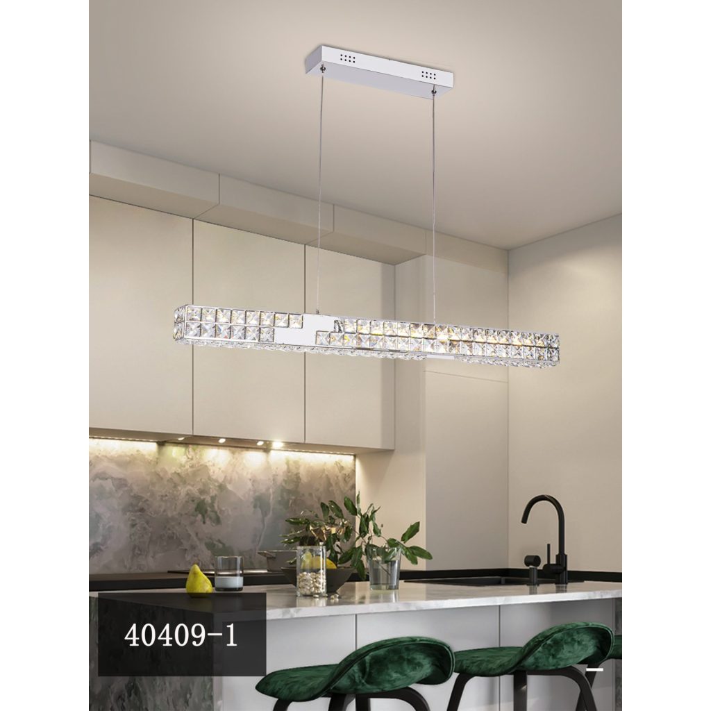 Candelabru LED cu Telecomanda, PRISMORA, Diametru 85 cm, Inaltime 120 cm, Lumina Rece/Neutra/Calda, Dimabila, Crom, Cristal, Metal