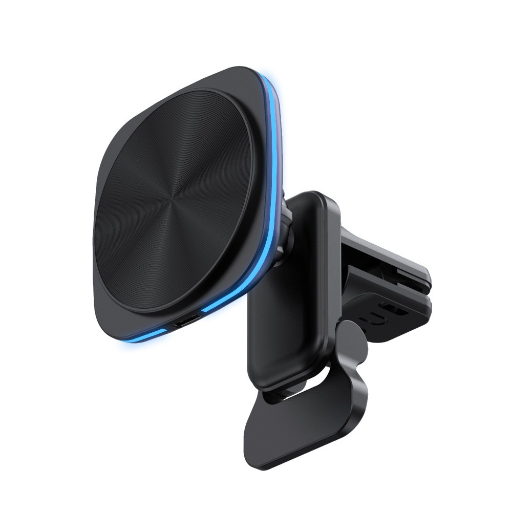 Incarcator Wireless Auto pentru Telefon, Flippy, Statie de Incarcare Magnetica Auto pentru Masina, 15W, 7 x 7 x 6.3 cm, Compatibil cu iOS/Android, Negru
