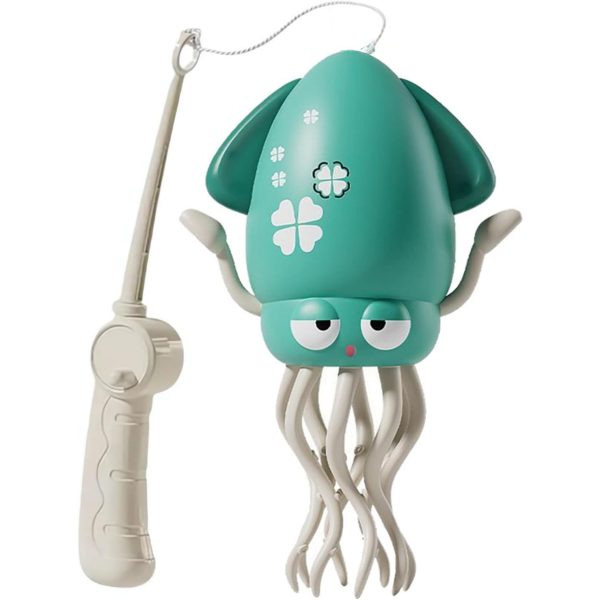 Caracatita Dansatoare, Flippy, +3 Ani, 3 Moduri, din ABS, Incarcare USB, cu Undita Inclusa, 12.6 x 7.6 x 20.7 cm, Verde