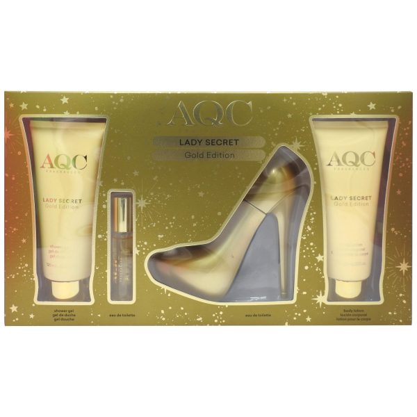 Caseta Cadou, Aqc, Gel de Dus 120 ml, Lotiune de Corp 120 ml, EDT 100 ml, EDT 15 ml Lady Secret Gold