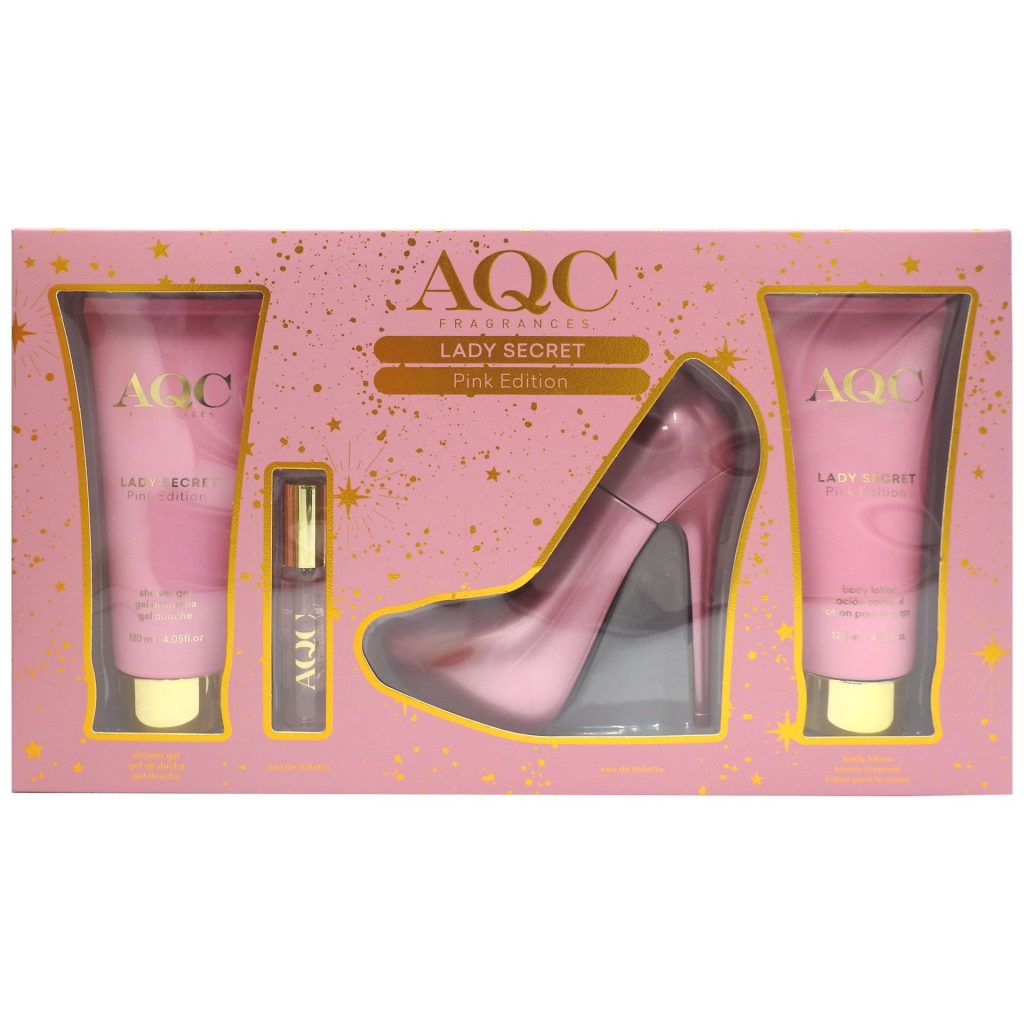 Caseta Cadou, Aqc, Gel de Dus 120 ml, Lotiune de Corp 120 ml, EDT 100 ml, EDT 15 ml Lady Secret Pink
