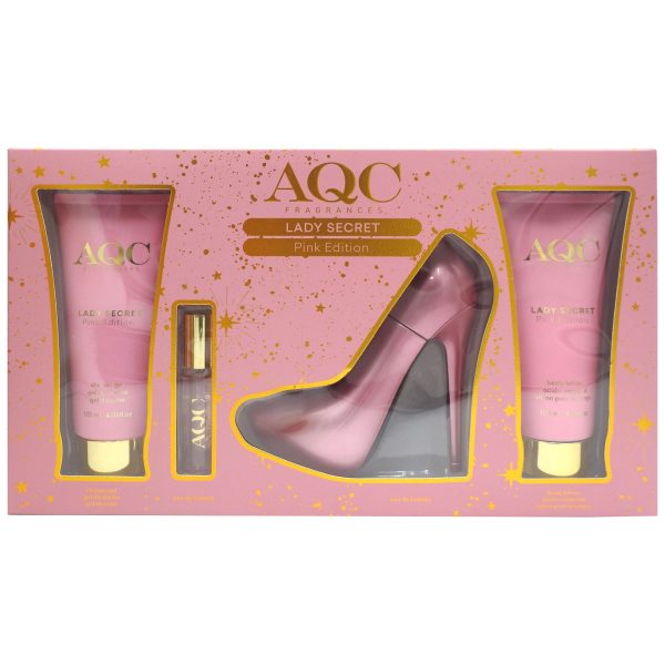 Caseta Cadou, Aqc, Gel de Dus 120 ml, Lotiune de Corp 120 ml, EDT 100 ml, EDT 15 ml Lady Secret Pink