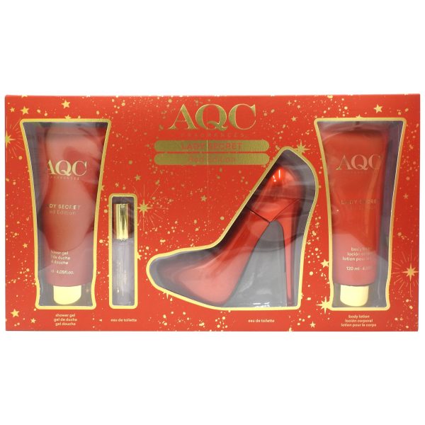 Caseta Cadou, Aqc, Gel de Dus 120 ml, Lotiune de Corp 120 ml, EDT 100 ml, EDT 15 ml Lady Secret Red