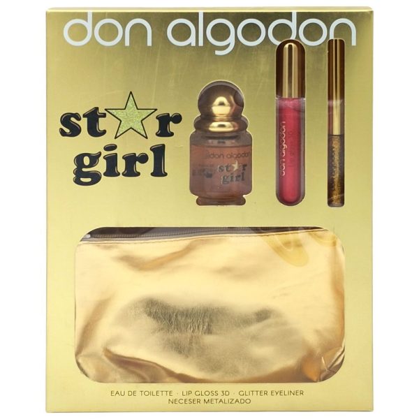 Caseta Cadou, Don Algodon, EDT 30, Lipgloss 3D, Eyeliner, Gold Bag Star Girl