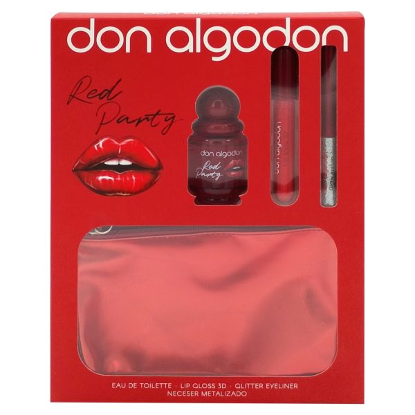 Caseta Cadou, Don Algodon, EDT 30, Lipgloss 3D, Eyeliner, Red Bag Red Party