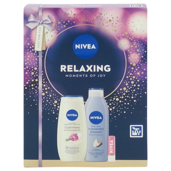 Caseta Cadou, Nivea, Gel de Dus 250, Lotiune de Corp 250, Lip4.8 Relaxing Moments Of Joy
