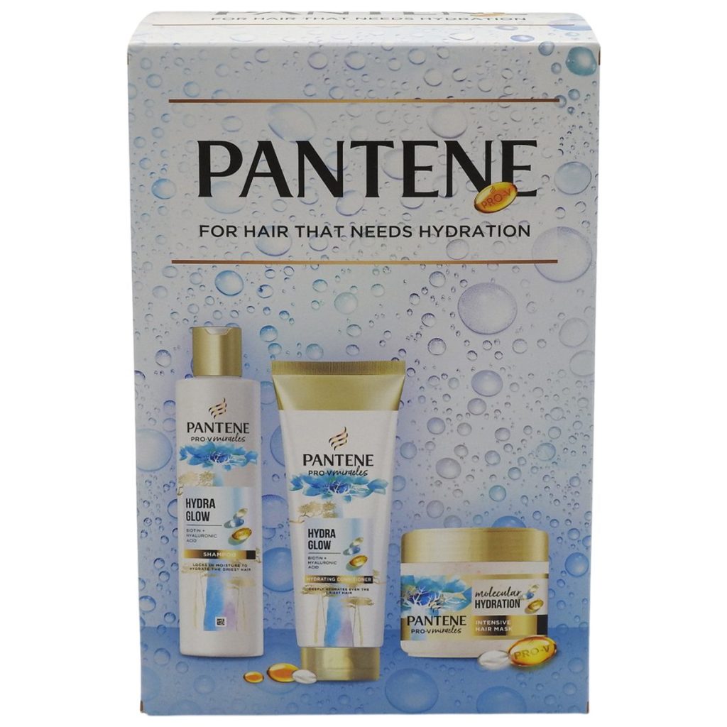 Caseta Cadou, Pantene, Samp250 ml, Bals160 ml, Masca300 ml Hydra Glow