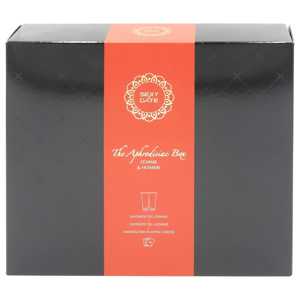 Caseta Cadou, Sexy, Gel de Dus 200 ml W, Gel de Dus 200 ml M, Carti Joc Coppia