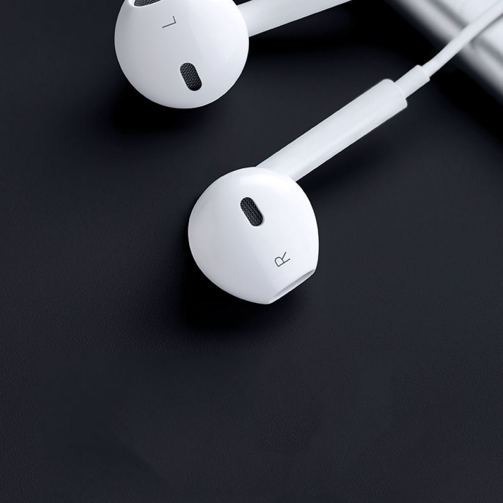 Casti Audio cu Microfon si cu Port Lightning WUW-R32 compatibile iPhone, Alb - Image 5