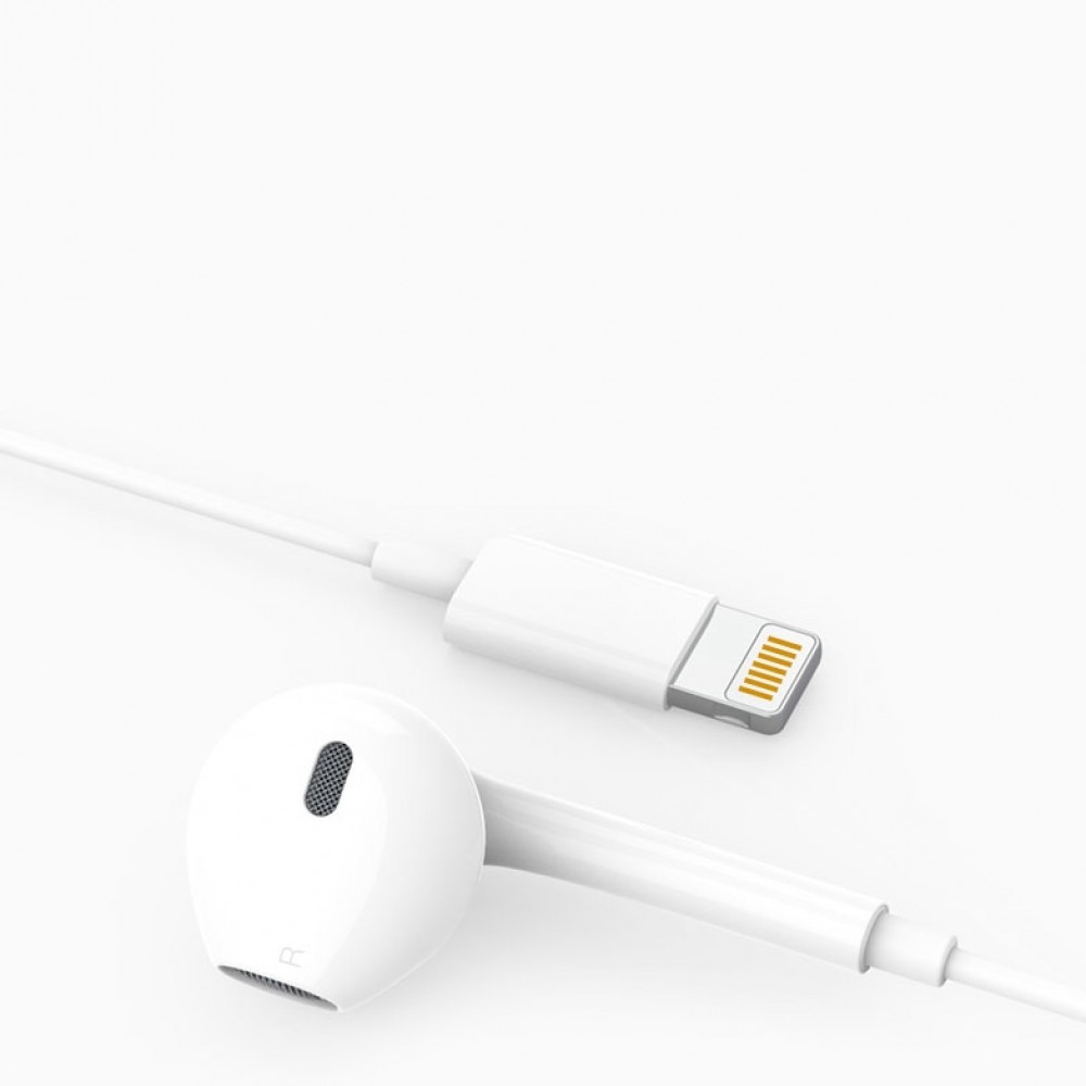Casti Audio cu Microfon si cu Port Lightning WUW-R32 compatibile iPhone, Alb - Image 6