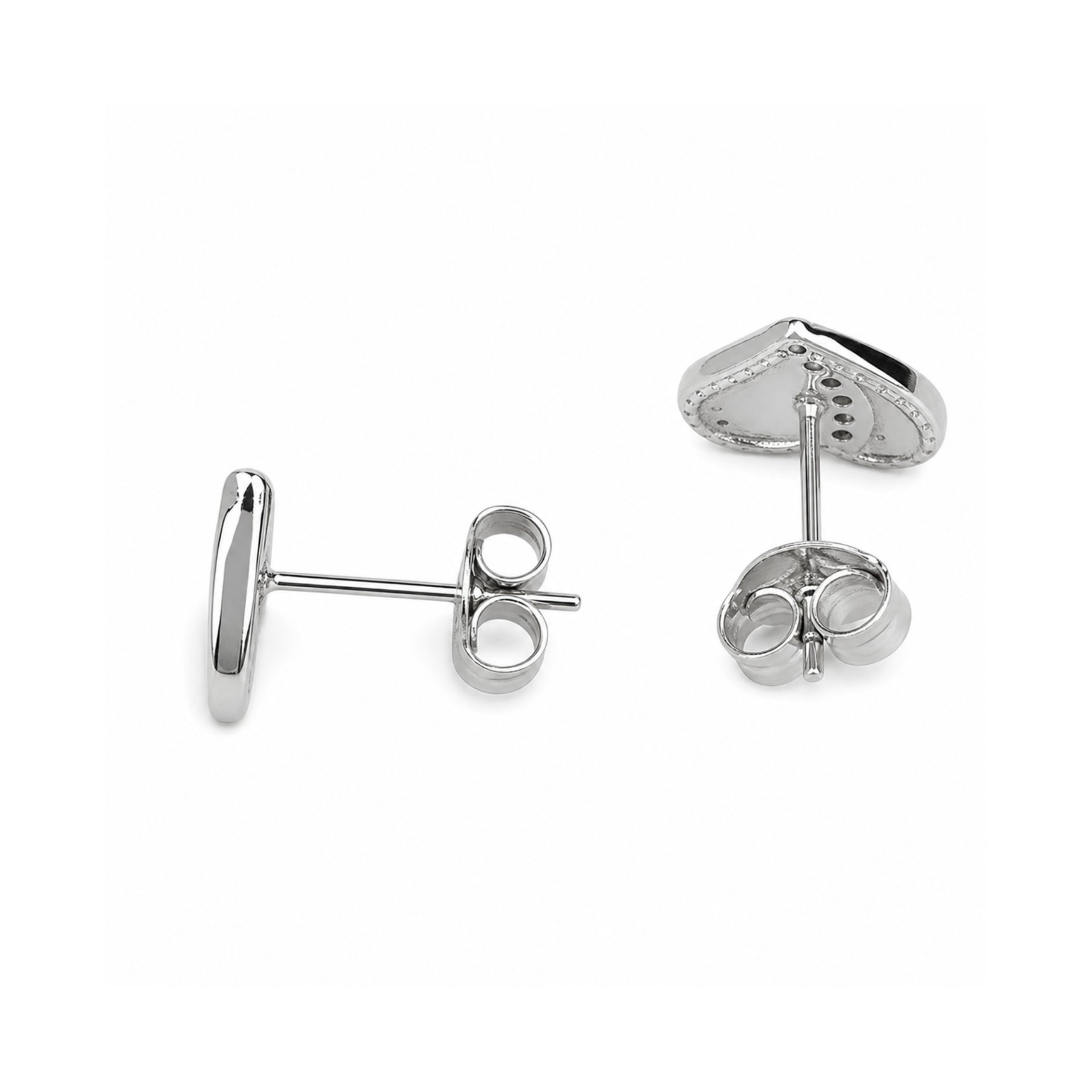 Cercei Tip Stud din Argint 925, Model Inima, Suprafata Decorata cu Zirconii Stralucitoare, Greutate 1.3 g, Argintiu - Image 6