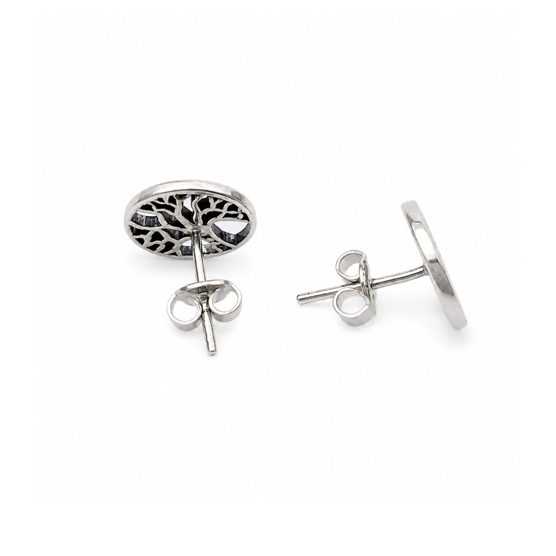 Cercei Damă din Argint 925, Jolie Silver, Model Copăcel Rodiat, Design Elegant și Delicat, Greutate 1.7 g, Argintiu - Image 2