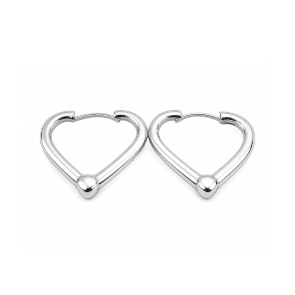 Cercei Damă din Argint 925, Jolie Silver, Model Inimă Contur, Design Elegant și Delicat, Greutate 3.5 g, Argintiu