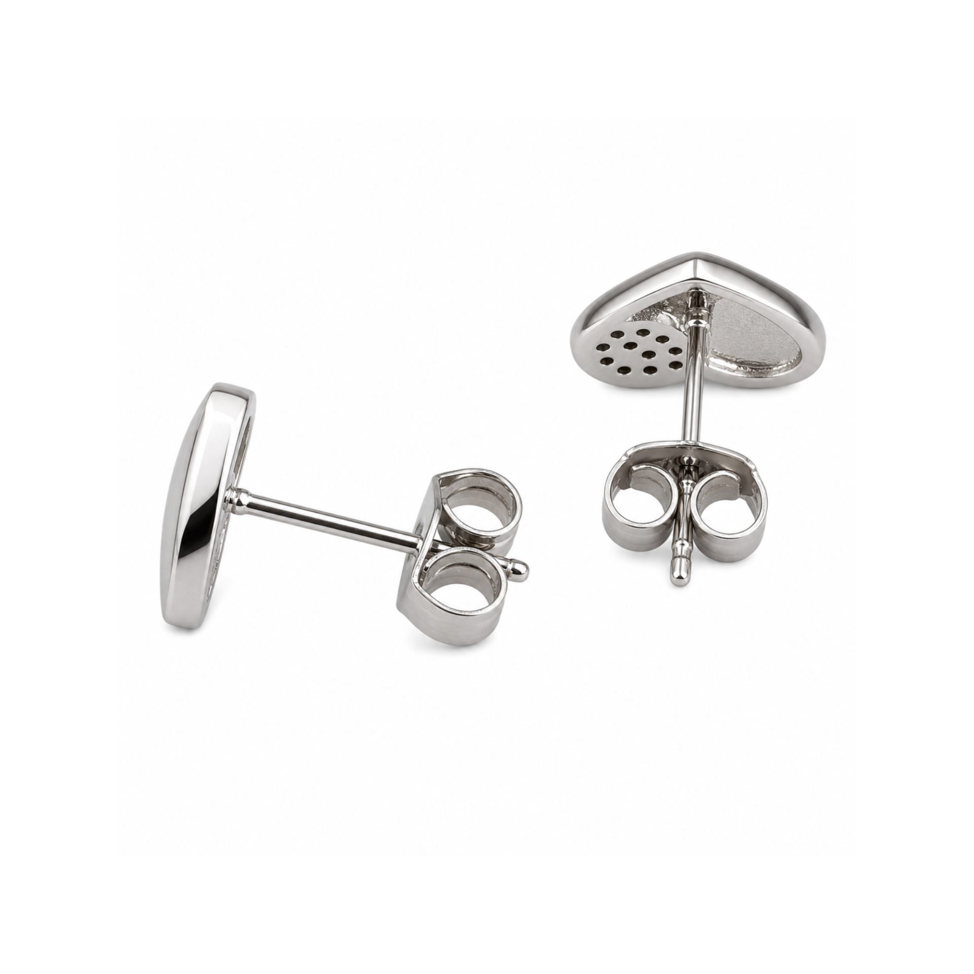 Cercei Damă din Argint 925, Jolie Silver, Model Inimă cu Mini Zirconii Laterale, Design Elegant și Delicat, Greutate 1.4 g, Argintiu - Image 3
