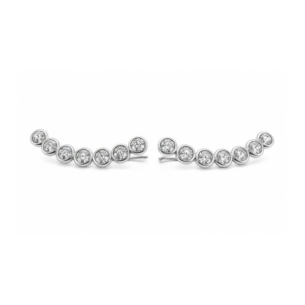 Cercei Damă din Argint 925, Jolie Silver, Model pe Lob cu Pietre, Design Elegant și Strălucitor, Greutate 2.1 g, Argintiu