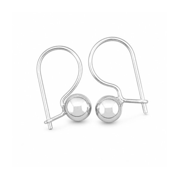 Cercei din Argint 925, Jolie Silver, pentru Dama, Model Tortita cu Bila, 2.1 g, Design Delicat si Romantic, Argintiu