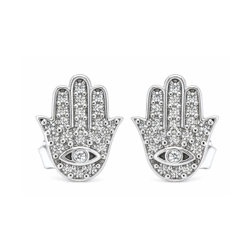 Cercei Tip Stud din Argint 925, Jolie Silver, Model Abstract cu Forme Organice, Suprafata Lucioasa, Argintiu