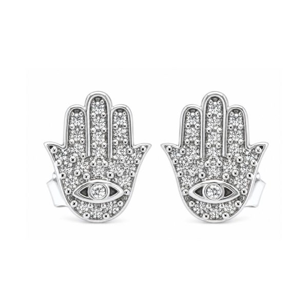 Cercei Tip Stud din Argint 925, Jolie Silver, Model Abstract cu Forme Organice, Suprafata Lucioasa, Argintiu