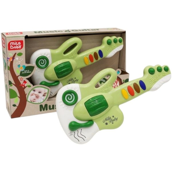 Chitara Muzicala Interactiva Pentru Copii Cu Butoane Si Sunete, Jucarie Tip Guitar Cu Lumini Si Melodii, Instrument Muzical De Joaca Cu Taste Colorate Si Design Ergonomic, Jucarie Educativa Multicolora Copii 12+ Luni