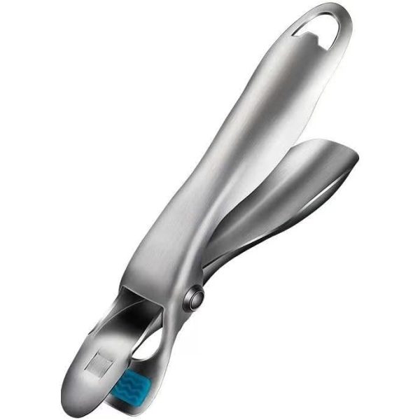 Clema pentru Boluri, Flippy, Anti-Alunecare, din Otel Inoxidabil si Silicon, de Uz Casnic, Rezistent la Temperaturi Inalte, 19.5x3.2 cm, Gri