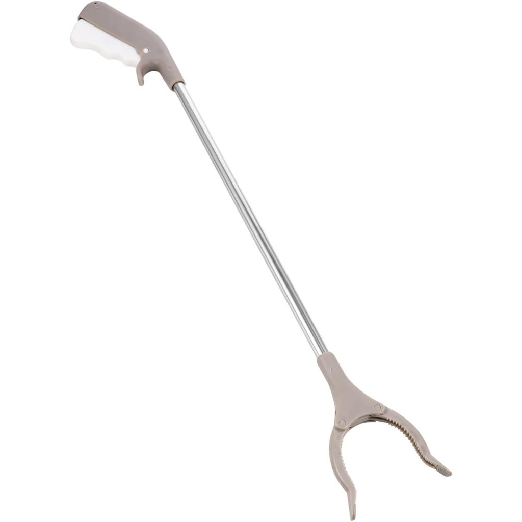Cleste pentru Colectarea Deseurilor, Flippy, din Metal si Plastic, 77.5 cm, Fara Maini Murdare, Gri