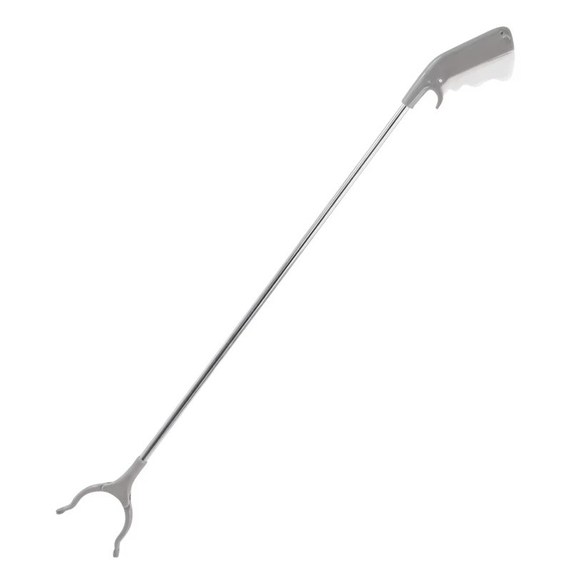 Cleste pentru Colectarea Deseurilor, Flippy, din Metal si Plastic, 96.5 cm, Fara Maini Murdare, Gri