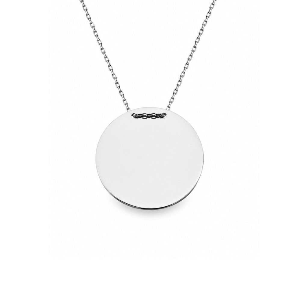 Colier din Argint 925, Jolie Silver, cu Pandantiv Bănuț Rotund, Design Minimalist, Finisaj Lucios, Argintiu