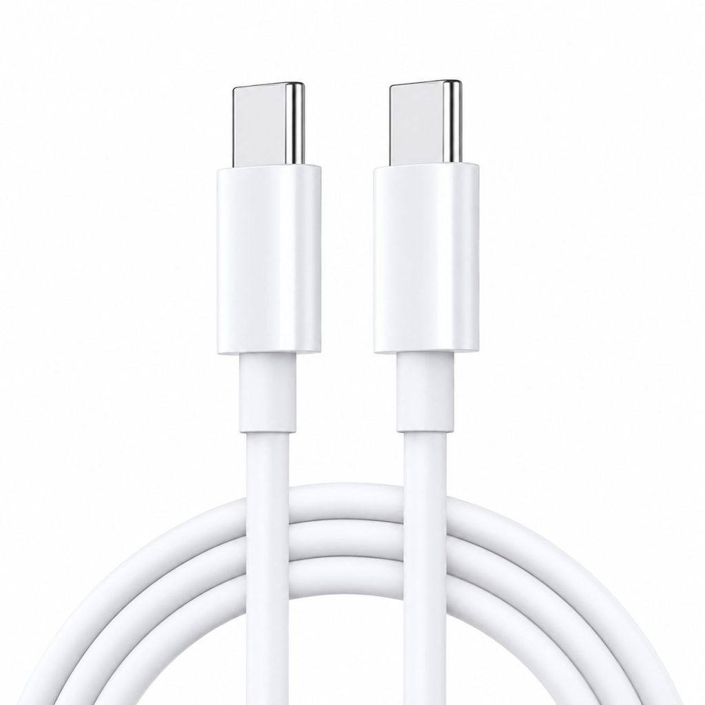 Cablu de Date si Incarcare USB-C la USB-C, Flippy, 100W, 5A, Fast Charge, Compatibil Telefon si Laptop, 1.5 m, Alb
