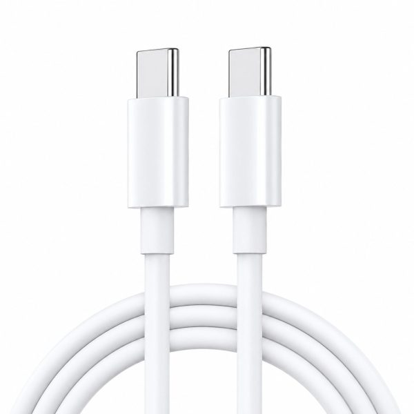 Cablu de Date si Incarcare USB-C la USB-C, Flippy, 100W, 5A, Fast Charge, Compatibil Telefon si Laptop, 1.5 m, Alb