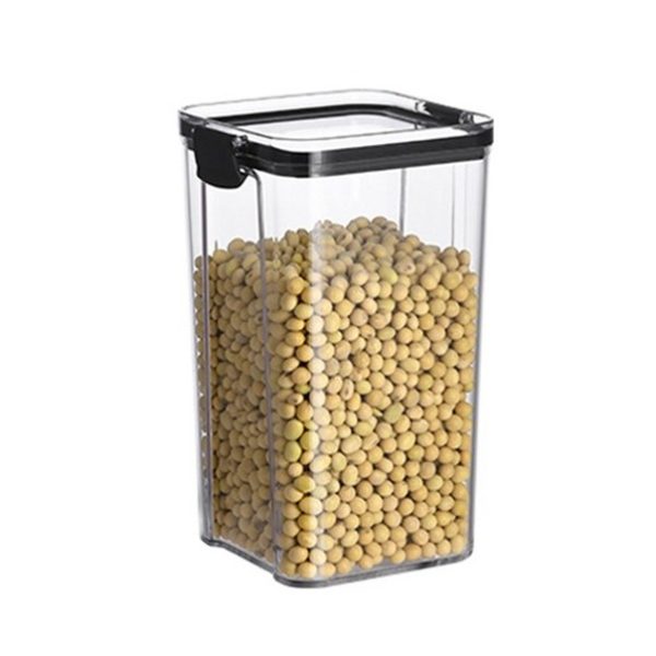 Recipient din Plastic, Flippy, pentru Alimente/Obiecte, Inchidere Ermetica, 10.2 x 18.5 cm, 1300 ml, Transparent