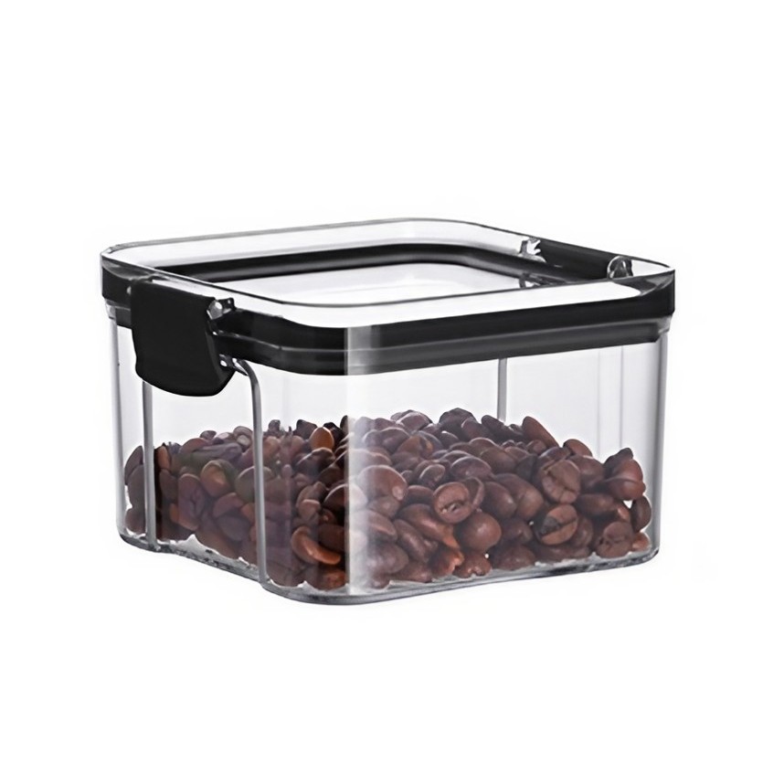 Recipient din Plastic, Flippy, pentru Alimente/Obiecte, Inchidere Ermetica, 10.2 x 6.6 cm, 460 ml, Transparent