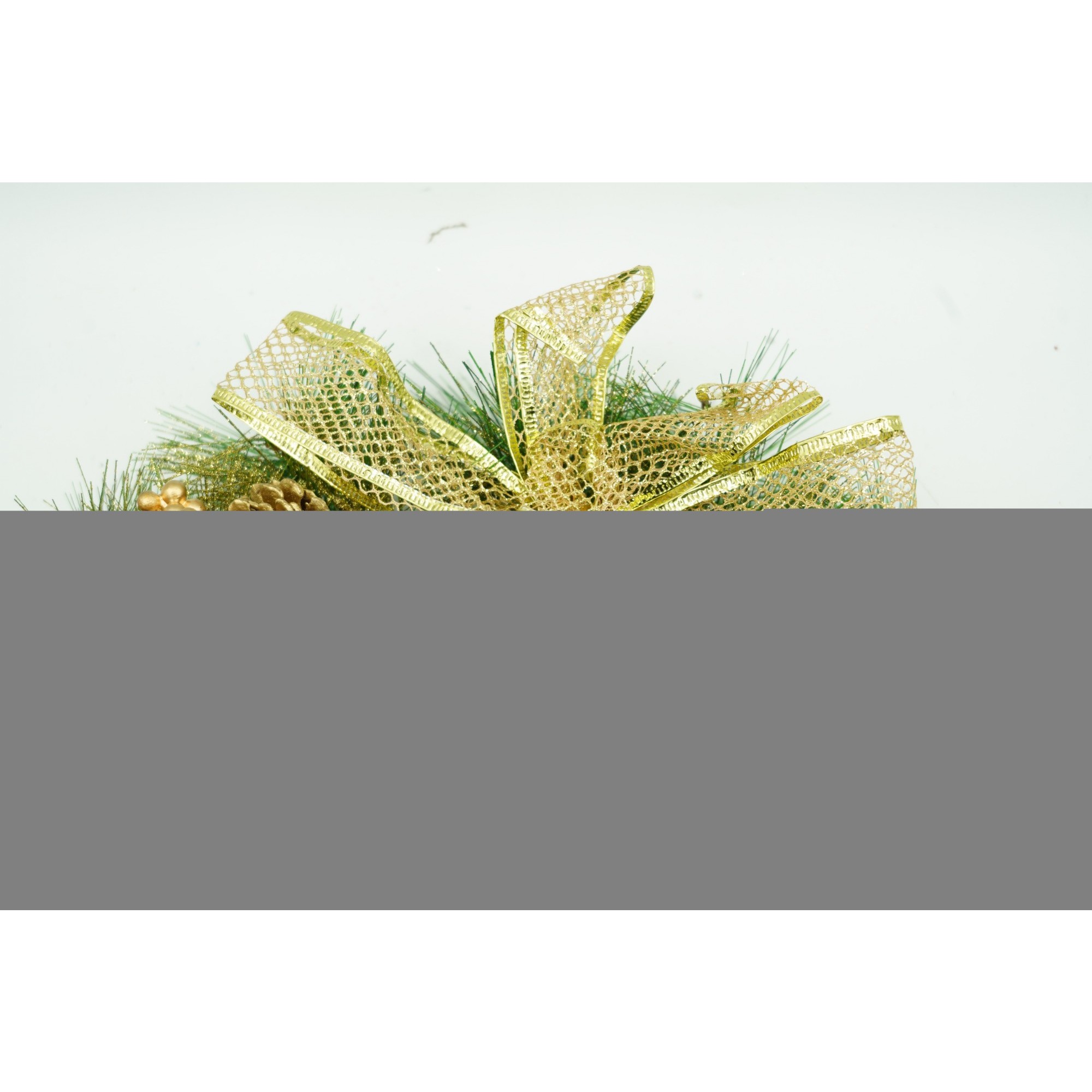 Coronita de Craciun pentru usa, Verde-Auriu, 40 cm, PVC, Artificiala, Decorata, Interior/Exterior, Flippy - Image 2