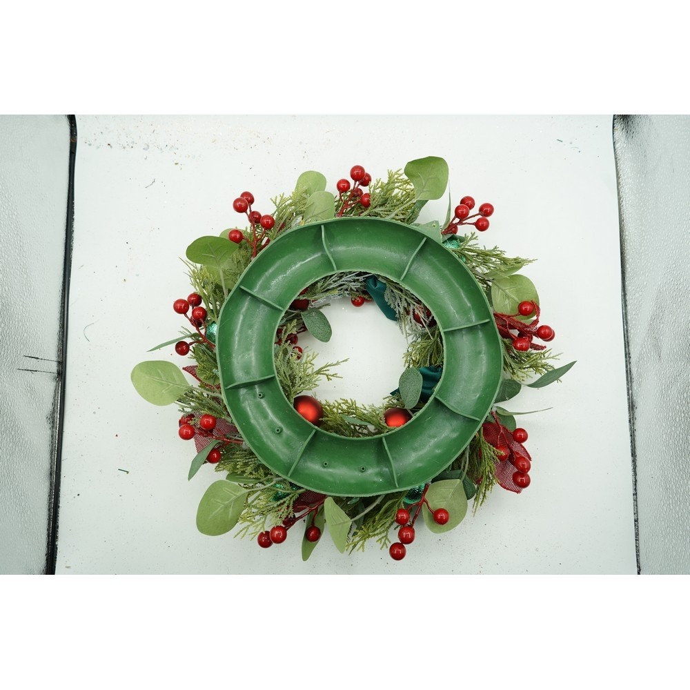 Coronita de Craciun pentru usa, Verde/Rosu, 40 cm, PVC, Artificiala, Decorata, Interior/Exterior, Flippy - Image 10