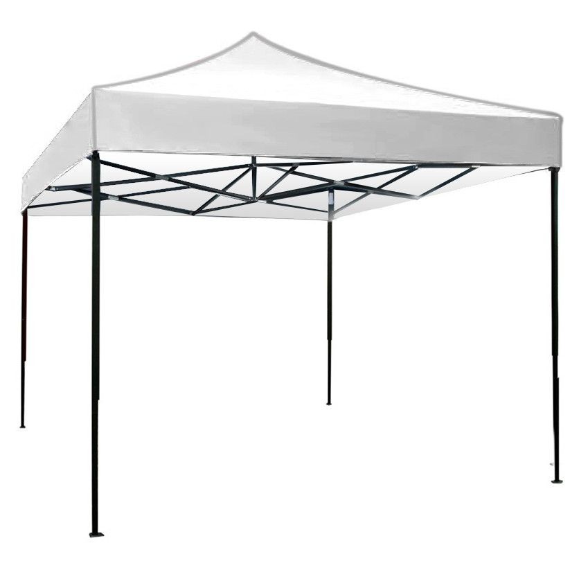 Cort Pavilion 3x3m Alb Pliabil Cadru Metal pentru Curte, Gradina, Evenimente - Image 3