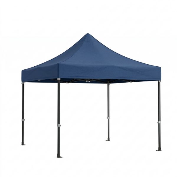 Cort Pavilion 3x3m, Flippy, Cadru Metal Pliabil Ranforsat, Acoperis 420D 280gram/mg PVC Polyester Oxford pentru Curte, Gradina, Evenimente, Albastru