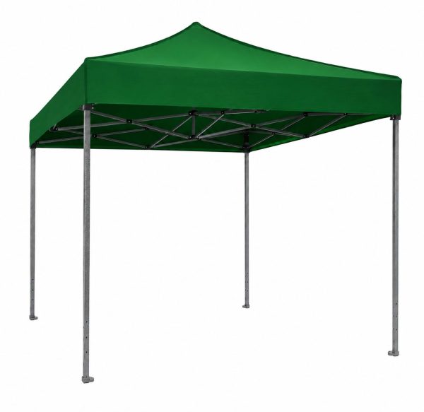 Cort Pavilion 3x3m, Flippy, Cadru Metal Pliabil Ranforsat, Acoperis 420D 280gram/mg PVC Polyester Oxford pentru Curte, Gradina, Evenimente, Verde