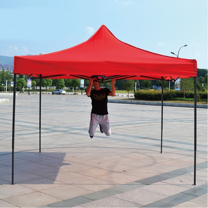 Cort Pavilion 3x3m Rosu Pliabil Cadru Metal pentru Curte, Gradina, Evenimente - Image 3
