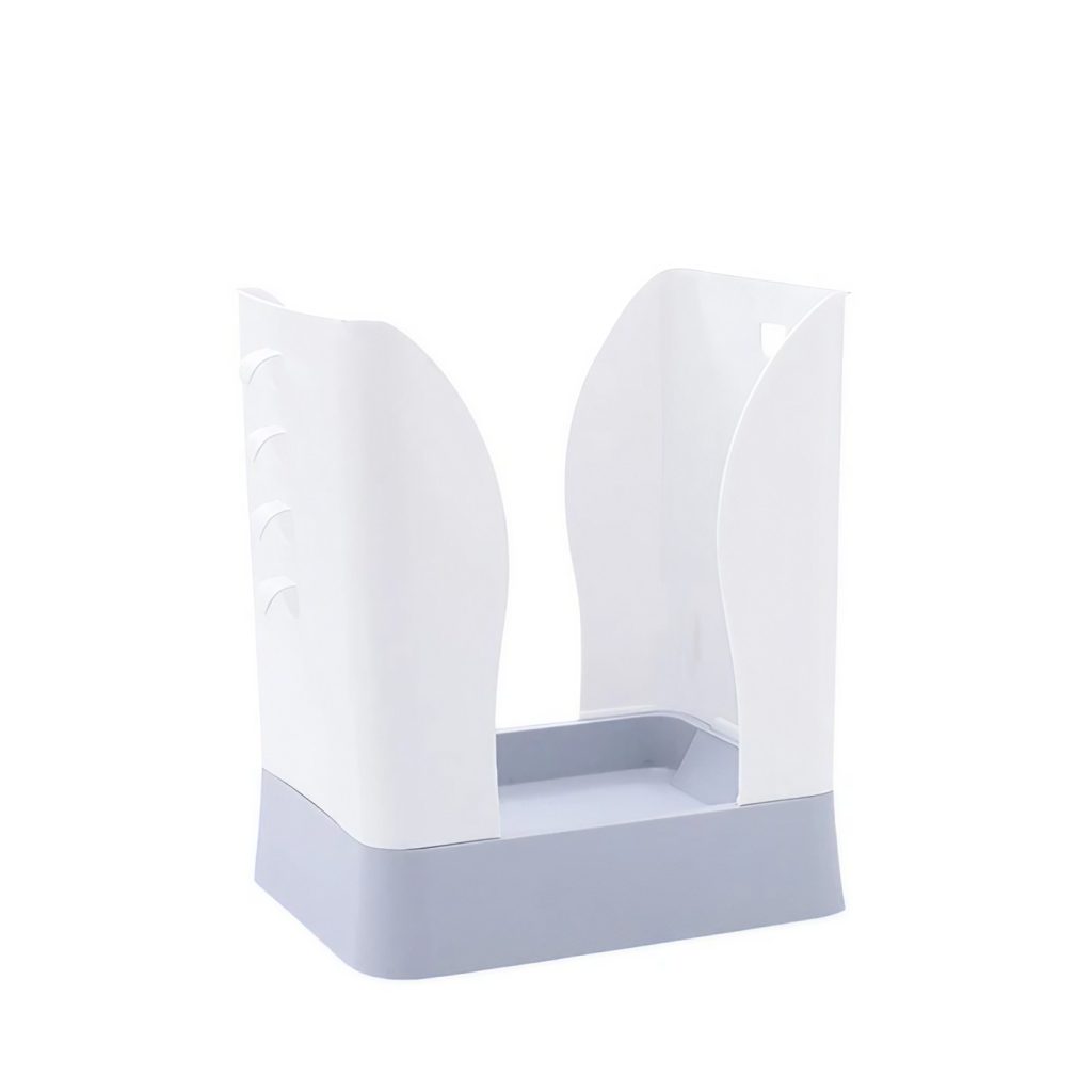Cos de Gunoi Extensibil, Flippy, din Plastic, Reglabil, Pliabil, Versatil, pentru Bucatarie, Baie sau Birou, Cos Universal, 21x25x17 cm, Alb Gri